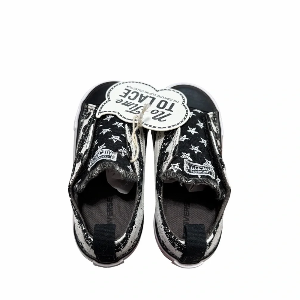 NWT Converse Stars & Stripes Velcro‎ Sneakers | Black/White | Size 9